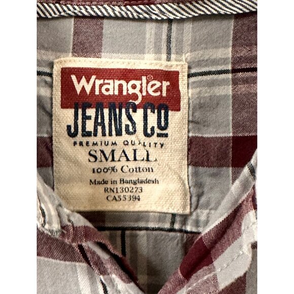 🍒 2/$20 🍒 Men's Small Plaid Long Sleeve Button-Up Shirt - Picture 3 of 5